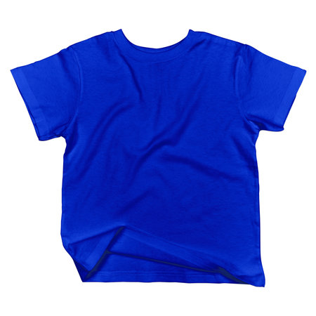 This Front View Impressive Toddler T Shirt Mockup In Dazzling Blue Color, can help you make an amazing design.の写真素材
