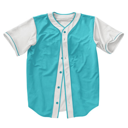 A modern Front View Popular Baseball Jersey Mockup In Angel Blue Color template, to help your designing work more quickly.の写真素材