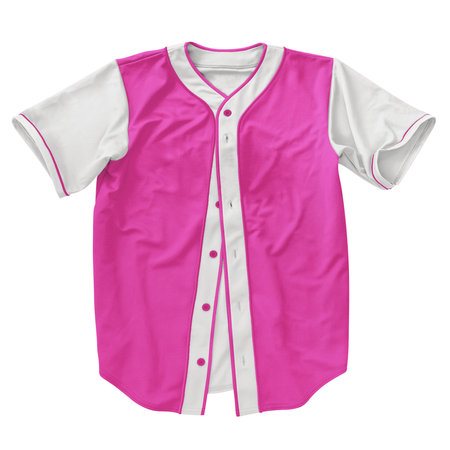 A modern Front View Popular Baseball Jersey Mockup In Shell Pink Color template, to help your designing work more quickly.の写真素材