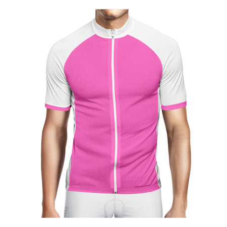 Promote your brand logo and design, with this Front View Stylish Man Jersey In Shell Pink Color.の写真素材