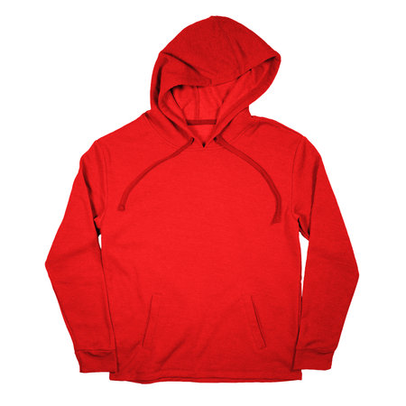 You do not need to be a professional if you use this Front View Stylish Pullover Hoodie Mockup In Racing Red Color, in your designing workの写真素材