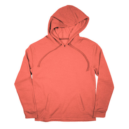 You do not need to be a professional if you use this Front View Stylish Pullover Hoodie Mockup In Persimmon Orange Color, in your designing workの写真素材