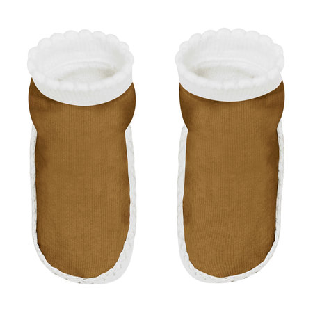 This high resolution Front View Sweet Baby Non Slip Socks Mockup In Bronze Brown Color will make your designing work as photo realistic result in mere minutes.の写真素材