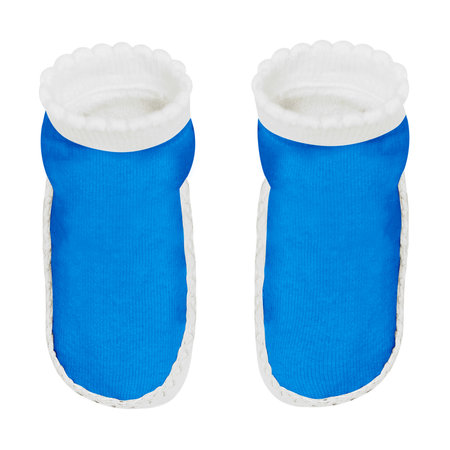 This high resolution Front View Sweet Baby Non Slip Socks Mockup In Brilliant Blue Color will make your designing work as photo realistic result in mere minutes.の写真素材