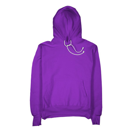 A clean Front View Awesome Hoodie Mockup In Ultra Violet Color, to help you present your designs beautifully.の写真素材