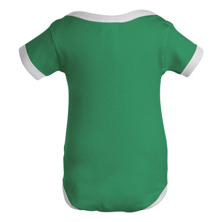 With this Cute Baby Short Sleeves  Mockup In Green Bee Color, you can promote your logo more beautiful and valuable.の写真素材