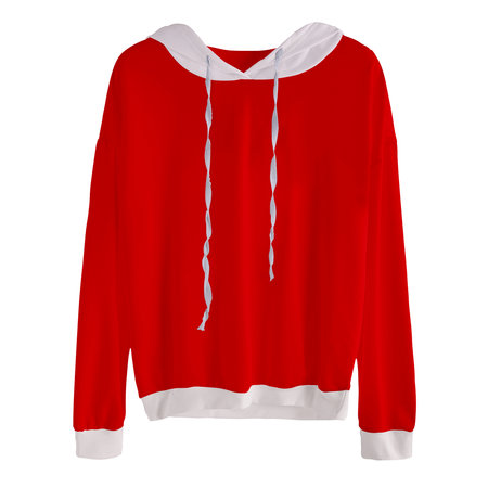 Promote your brand design across with this Front View Excellent Sweater Mockup In Racing Red Color.の写真素材