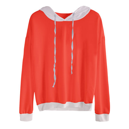 Promote your brand design across with this Front View Excellent Sweater Mockup In Persimmon Orange Color.の写真素材