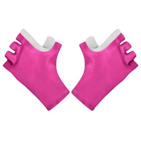 Prepare photos of your design with this Front View Awesome Biker Gloves Mockup In Shell Pink Color. It is simple as that.の写真素材