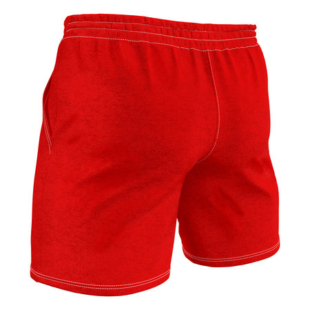 Get stylish pictures with this Half Back View Excellent Mens Short Mockup In Fusion Red Color, your client never lost.の写真素材