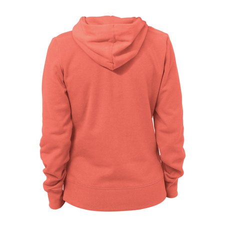 This Back View Beauty Ladies Hoodie Mockup In Fusion Coral Color, will help you to apply your logo or brand design more quickly.の写真素材