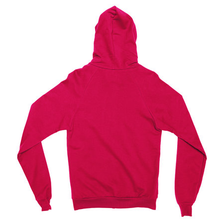 A realistic Back View Fabulous Zip Up Hoodie Sweatshirt Mockup In Beetroot Purple Color to help you provide a luxurious design.の写真素材