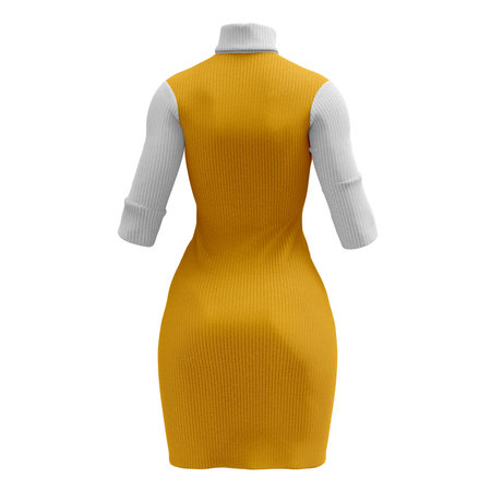 Add your amazing designs or logo to this Back View Beauty Lady Dress Mockup In Gold Fusion Color, and everything will be done.の写真素材
