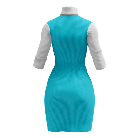 Add your amazing designs or logo to this Back View Beauty Lady Dress Mockup In Angel Blue Color, and everything will be done.の写真素材