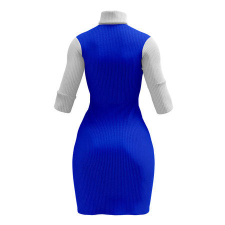 Add your amazing designs or logo to this Back View Beauty Lady Dress Mockup In Dazzling Blue Color, and everything will be done.の写真素材