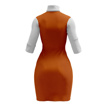 Add your amazing designs or logo to this Back View Beauty Lady Dress Mockup In Leather Brown Color, and everything will be done.の写真素材