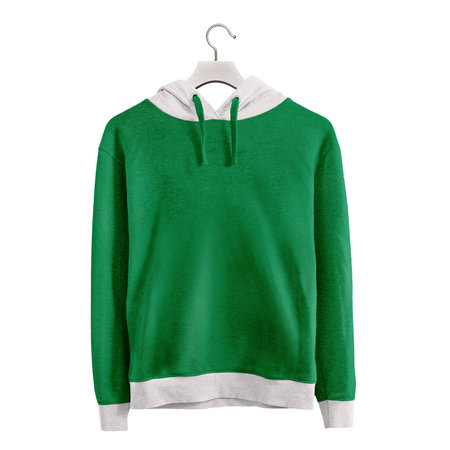 Give a boost to your artwork by using this Front View Simple Girls Hoodie MockUp In Green Bee Color.の写真素材