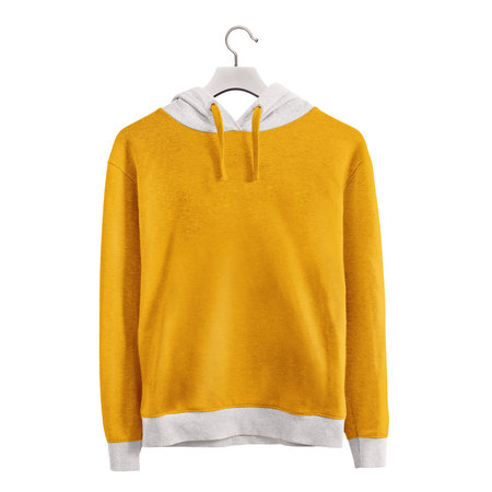 Give a boost to your artwork by using this Front View Simple Girls Hoodie MockUp In Gold Fusion Color.の写真素材