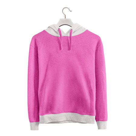 Give a boost to your artwork by using this Front View Simple Girls Hoodie MockUp In Shell Pink Color.の写真素材