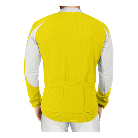 A high resolution Back View Awesome Man Longsleeve Jersey Mockup In Blazing Yellow Color, to help you present your design ideas more valuable and beautifully.の写真素材