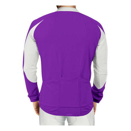 A high resolution Back View Awesome Man Longsleeve Jersey Mockup In Ultra Violet Color, to help you present your design ideas more valuable and beautifully.の写真素材