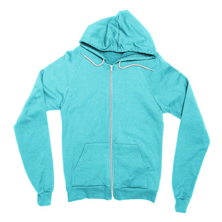 Add your designs to this Front View Fabulous Zip Up Hoodie Sweatshirt Mockup In Angel Blue Color, and everything will be done.の写真素材