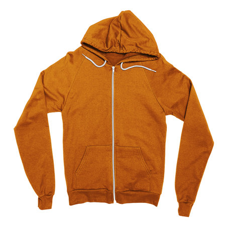 Add your designs to this Front View Fabulous Zip Up Hoodie Sweatshirt Mockup In Leather Brown Color, and everything will be done.の写真素材