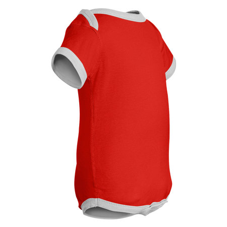 You do not need to be a designer if you use this Side View Excellent Baby Short Sleeves  Mockup In Fusion Red Color.の写真素材