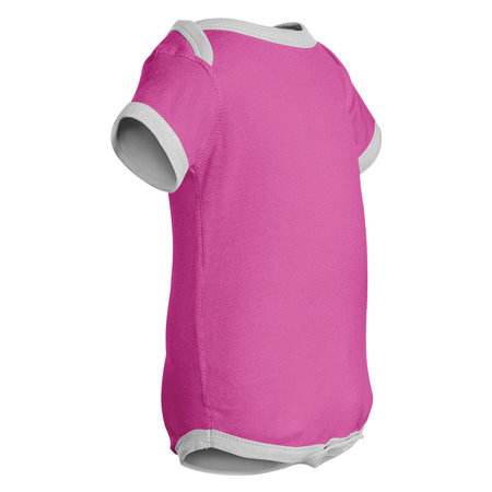 You do not need to be a designer if you use this Side View Excellent Baby Short Sleeves  Mockup In Shell Pink Color.の写真素材
