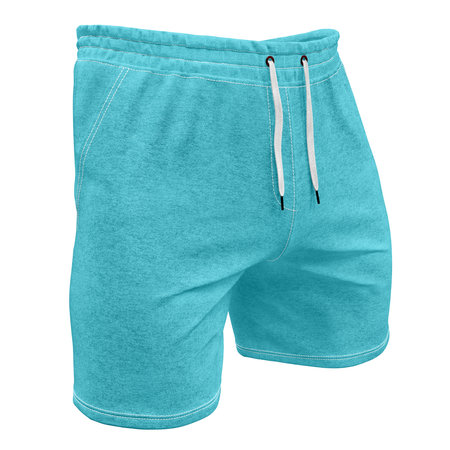 You do not have to be a designer, to make a lovely mockup, If you use this Half Front View Excellent Mens Short Mockup In Angel Blue Color.の写真素材
