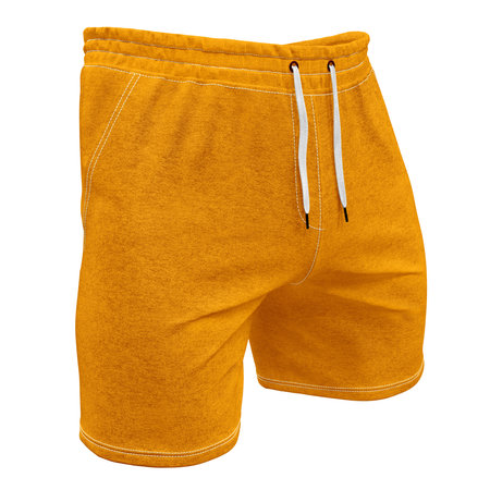 You do not have to be a designer, to make a lovely mockup, If you use this Half Front View Excellent Mens Short Mockup In Gold Fusion Color.の写真素材