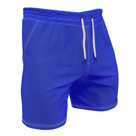 You do not have to be a designer, to make a lovely mockup, If you use this Half Front View Excellent Mens Short Mockup In Dazzling Blue Color.の写真素材