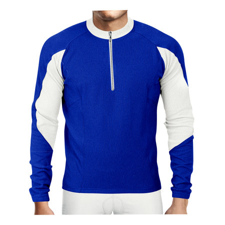 Use this Front View Awesome Man Longsleeve Jersey Mockup In Dazzling Blue Color, to make your design is displayed as effectively and more beautiful.の写真素材