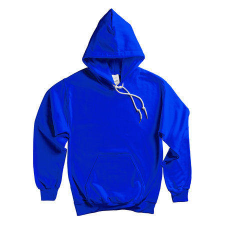 Paste your brand logo into this Popular Hoodie Mockup In Dazzling Blue Color and everything will look more real.の写真素材