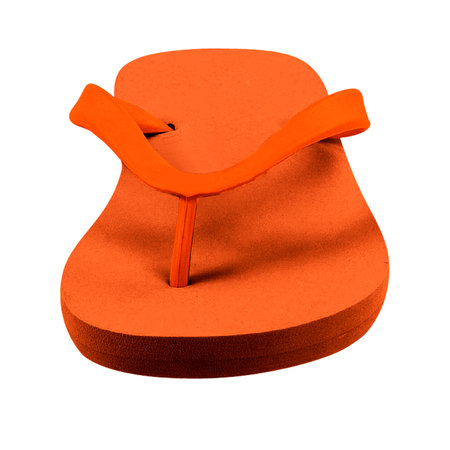 Use this Front View Fabulous Flip FLops Mockup In Turmeric Powder Color, to get more wonderful design products.の写真素材