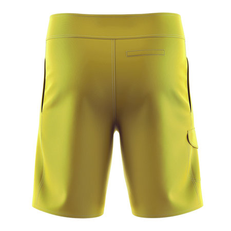 Use this Back View Awesome Mens Short Mockup In Blazing Yellow Color, to get more wonderful design products.の写真素材