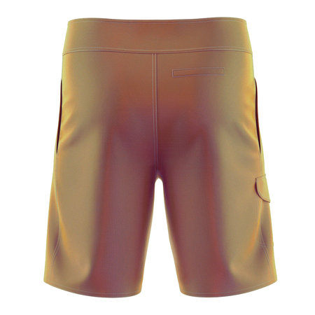 Use this Back View Awesome Mens Short Mockup In Gold Fusion Color, to get more wonderful design products.の写真素材
