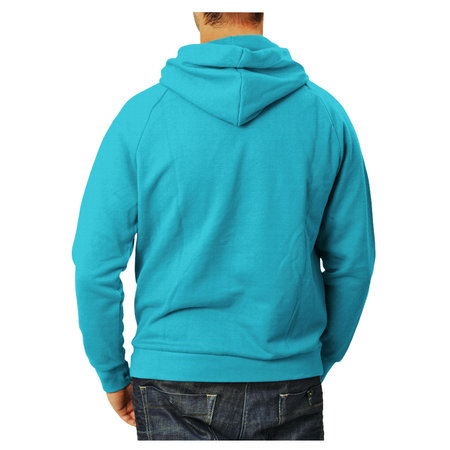 An empty Back View Awesome Man Hoodie Mockup In Silverpine Cyan Color, to help your design easier and more beautiful.の写真素材