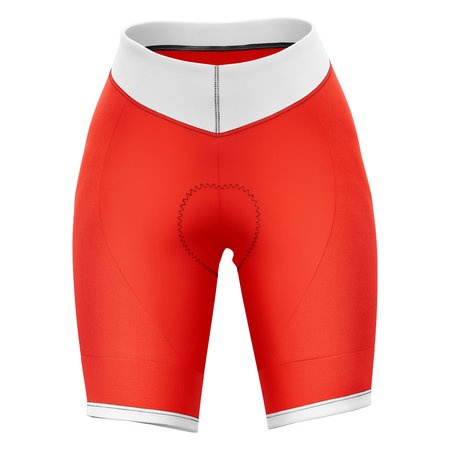 This  Front View Awesome Lady Short Mockup In Fusion Red Color, will help you to apply your logo or brand design more quickly.の写真素材