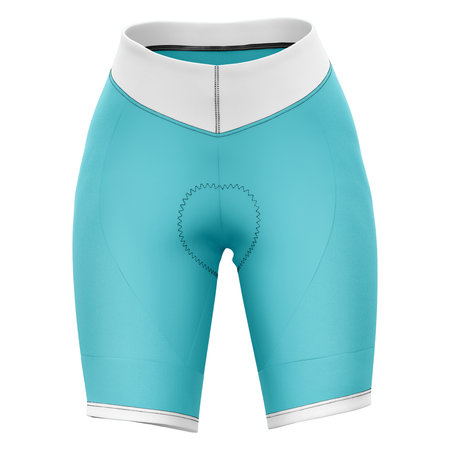 This Front View Awesome Lady Short Mockup In Angel Blue Color, will help you to apply your logo or brand design more quickly.の写真素材