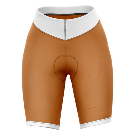 This  Front View Awesome Lady Short Mockup In Leather Brown Color, will help you to apply your logo or brand design more quickly.の写真素材