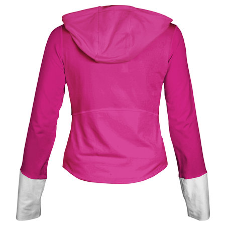 This Back View Awesome Female Zip Up Sweatshirt Mockup In Mystic Magenta Color, can help you to implement your extraordinary designs.の写真素材