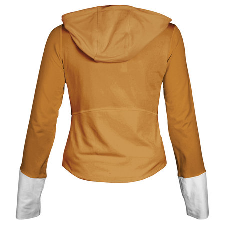 This Back View Awesome Female Zip Up Sweatshirt Mockup In Brown Alpaca Color, can help you to implement your extraordinary designs.の写真素材