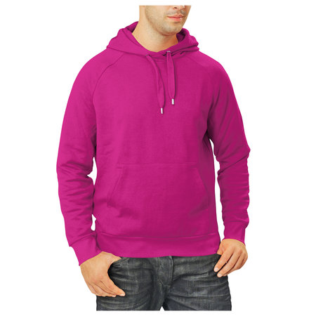 With simple multiple clicks, you may visualize your designs on this Front View Awesome Man Hoodie Mockup In Mystic Magenta Color.の写真素材