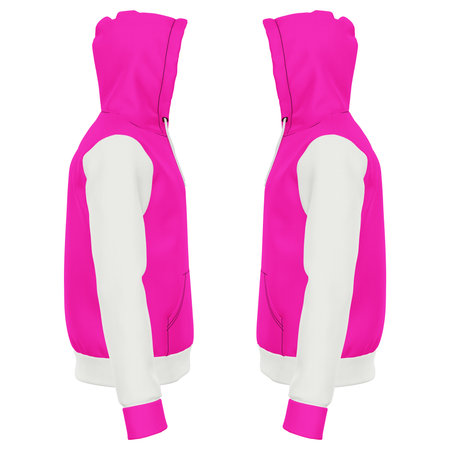 Add your logo design into this Side View Stylish Sport Hoodie Mockup In Rose Pink Color as much as you like, you can customize everything you like.の写真素材