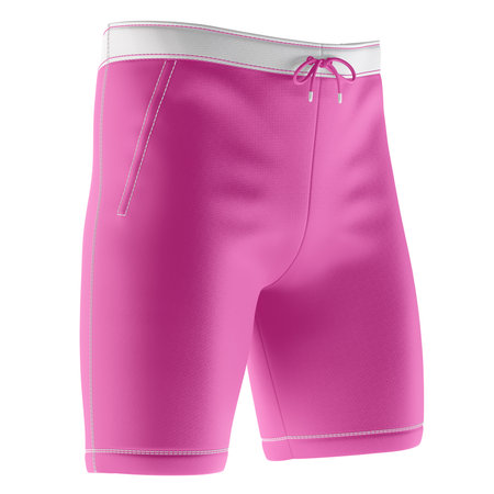 A blank Side View Awesome Mens Short Mockup In Shell Pink Color, to shows your designs as a graphic design professional.の写真素材