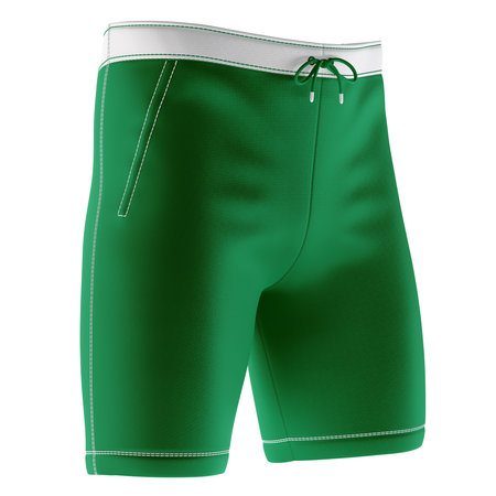 A blank Side View Awesome Mens Short Mockup In Green Bee Color, to shows your designs as a graphic design professional.の写真素材