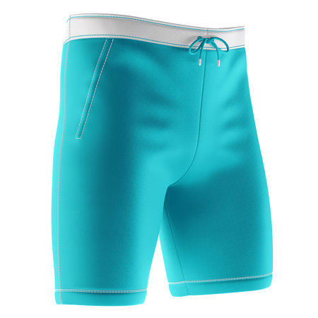 A blank Side View Awesome Mens Short Mockup In Angel Blue Color, to shows your designs as a graphic design professional.の写真素材
