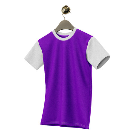 Paste the beauty of your design into this  Magnificent T Shirt Mockup On Hanger In Purple Vanity Color, and everything will appear to be real.の写真素材