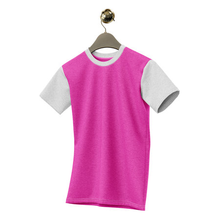 Paste the beauty of your design into this  Magnificent T Shirt Mockup On Hanger In Rose Pink Color, and everything will appear to be real.の写真素材